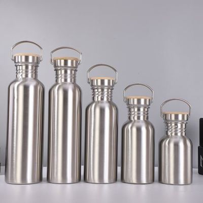 주문 350ml 500ml 600ml Oem Odm 단일 벽 스테인레스 스틸 물병 BPA 무료 스테인레스 스틸 여행 물병 가벼운 미니멀리즘 디자인 online manufacture