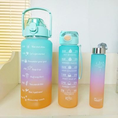 주문 인간화 된 디자인 550/750/1000ML 휴대용 플라스틱 물병 1 리터 그라디언트 컬러 사용자 지정 체육관 물병 비스페놀 및 독소 무료 OEM ODM online manufacture
