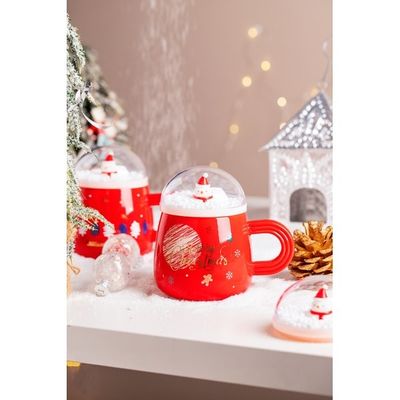 주문 500ml 16oz BPA 무료 뚜?? 휴일 스노우글로브 커피 머그 산타와 크리스마스 트리 디자인 편안한 손잡이 마이크로 웨이브 안전 online manufacture