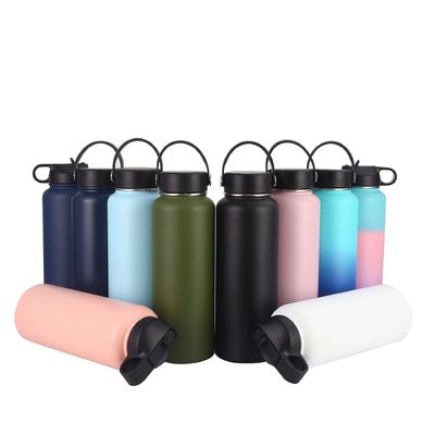 주문 OEM 듀얼 월 스포츠 스테인리스 스틸 물병 빨대 350/550/750/960/1200/1800ML 가벼운 단열 물병 하이킹을 위해 하루 종일 수분을 유지 online manufacture