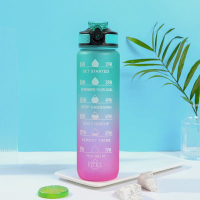 주문 유행성 그라디언트 색상 얼음 플라스틱 스포츠 물병 750ml 자전거 물병 사용자 지정 유지 자신을 수분 가볍고 내구성 online manufacture