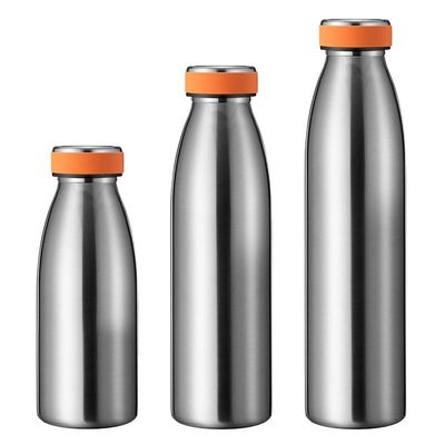 주문 350/500/750ML 우유 모양 작은 입 스테인레스 스틸 물병 매트 고무 코팅 스테인레스 스틸 물병 내구성 및 편안한 디자인 online manufacture