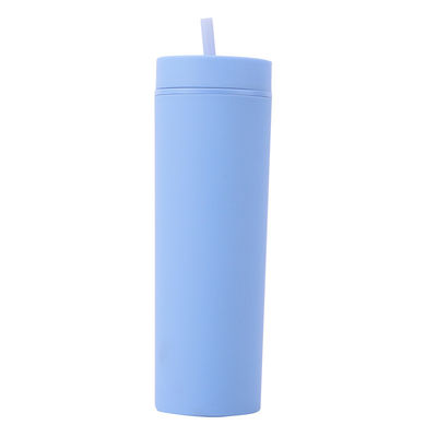 주문 얇은 이중 단열 플라스틱 물병 고무 페인트 16oz 플라스틱 물병 직선 스플래시 پروف 뚜?? 이있는 칩 online manufacture