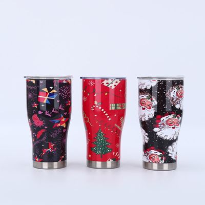 주문 단순한 현대성 누출 방지 뚜?? 이 있는 이중 벽 단열 스테인레스 스틸 크리스마스 텀블러 900ml 커피 머그 online manufacture