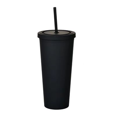 주문 가벼운 캔디 컬러 가늘고 22 온스 플라스틱 텀블러 맑은 이중 벽 액릴 텀블러 짚 450/700ml 대용량 누출 방지 디자인 online manufacture