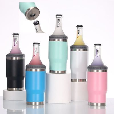 주문 스타일리시한 360ml 개인 단열 맥주 캔 홀더 이중 벽 스테인레스 스틸 진공 컵 2개 뚜?? 4인 1 디자인 식품 등급 친환경 online manufacture