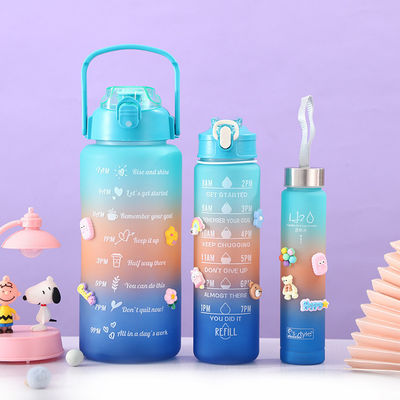 주문 3PCS 스포츠 물병 빨대로 동기 64oz 32oz 10oz 누출 방지 반 갤런 2L 물병 스포츠 사무실 체육관 online manufacture