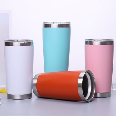 주문 20oz 스테인레스 스틸 열 여행 컵 뚜?? 이 있는 듀얼 월드 진공 단열 커피 텀블러 컵 홈 오피스 스포츠 600ml online manufacture