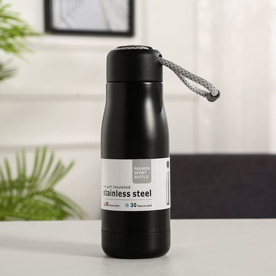 주문 350ml 스테인레스 스틸 금속 재사용 물병 휴대용 뚜?? 과 함께 수소 단열 열병 뜨거운 또는 차가운 음료 직접 마시는 자정 검은 online manufacture