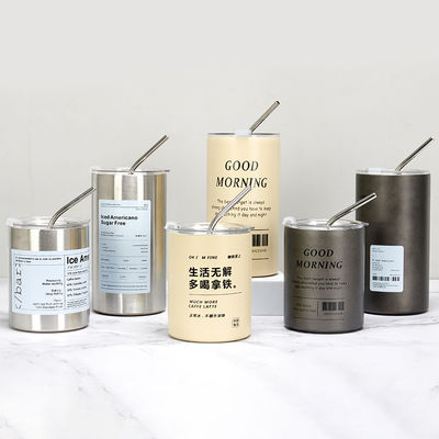 주문 12온스 직선 컵 얼음 커피 텀블러 스테인리스 스틸 테르모스 단열 커피 차 컵 online manufacture