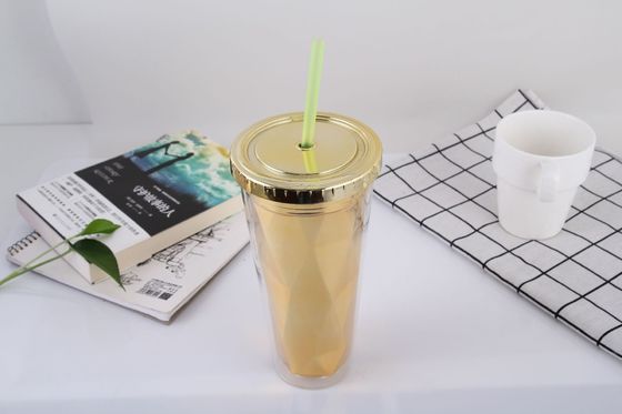 주문 650ml 듀플 레이어 전기화 플라스틱 빨대 컵 여름 뚜?? 이 투명한 물컵 창의적인 주스 컵 online manufacture