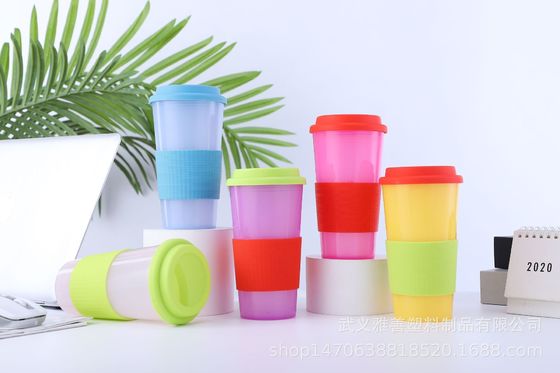 주문 이중층 플라스틱 16oz 커피 대용량 유니섹스 머그 마카론 컬러 음료 직선 컵 online manufacture