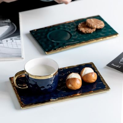 주문 우아하고 세련된 미적 감각의 북유럽 스타일 럭셔리 세라믹 커피 머그컵 & 접시 online manufacture