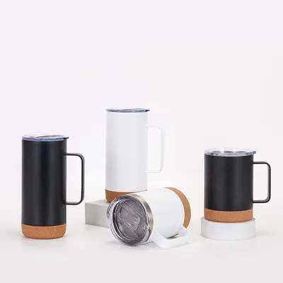 주문 누출 방지 480ML 직선 사용자 지정 진공 단열 텀블러 식기 세탁기 안전 스테인레스 스틸 커피 머그 손잡이 코크 바닥 여행 머그 유니버설 크기 온라인 제조