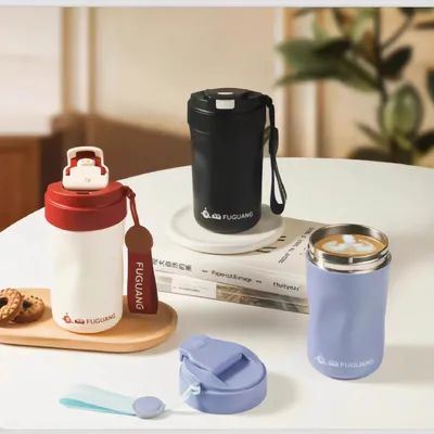 주문 누출 방지 레이저 조각 스테인리스 스틸 텀블러  spillproof 커피 머그 스크루 톱 커피 텀블러 캠핑 여행 하이킹 스포츠 액티브 온라인 제조