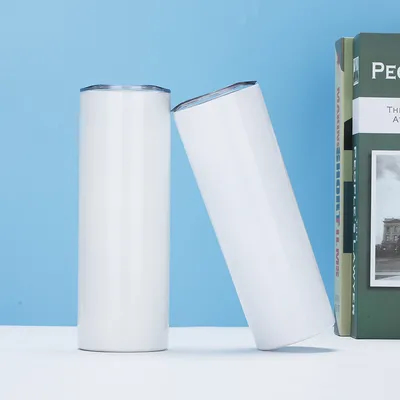 주문 얇은 20 OZ 직선 스테인레스 스틸 화이트 텀블러 온라인 제조