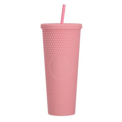 주문 710ml Large Capacity Double-layer Plastic Straw Cup Factory Direct Supply Creative Portable Durian Prickly Diamond Style 온라인 제조