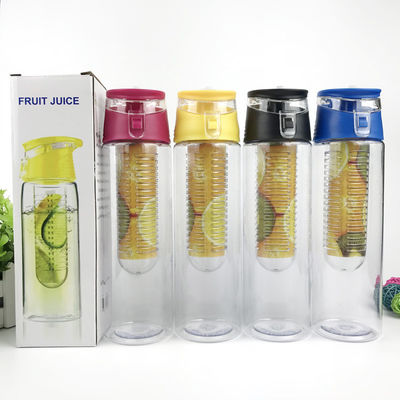 800ml 700ml 플립 뚜?? 상자 플라스틱 과일 투여 물병 트리탄 플라스틱 과일 주스 병 투여 카트리지를 가진 매우 충격 저항