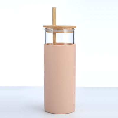 사용자 정의 16 Oz 유리 음료 병 양배추 뚜?? 가 있는 유리 커피 컵 양배추 빨대 실리콘 슬라이브 누출 방지 스플래시 방지 디자인