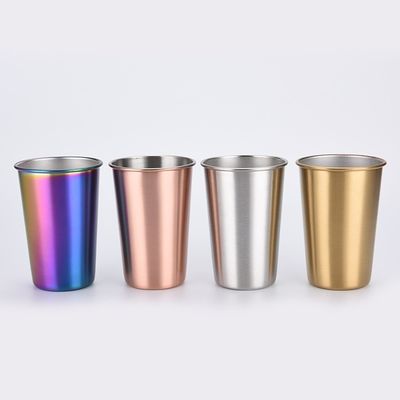 4 조각 겹쳐질 수있는 스테인레스 스틸 어린이 텀블러 튼튼하고 사용자 친화적인 금속 컵 학교 및 피크닉