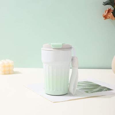 방열된 커피컵 누출 방지 뚜?? 가 있는 재사용 커피컵 여행컵 13 OZ 커피 여행 머그,두 개의 벽으로 된 커피 머그,온난한 차가운 음료용 스테인레스 스틸 커피 머그