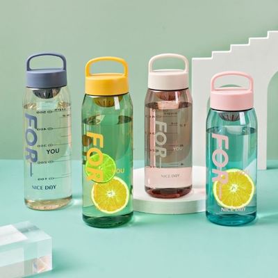 50oz 700ml 물병 플라스틱 꽃 차 개인화 플라스틱 물병 대량으로 인쇄 로고 스포츠 사무실 가정용