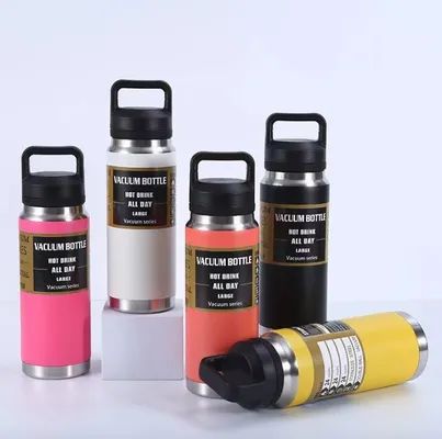 600/800/1100ML 야외 스포츠 스테인레스 스틸 하이킹 물병 가벼운 이중 벽 스테인레스 스틸 물병 쉬운 차그 디자인