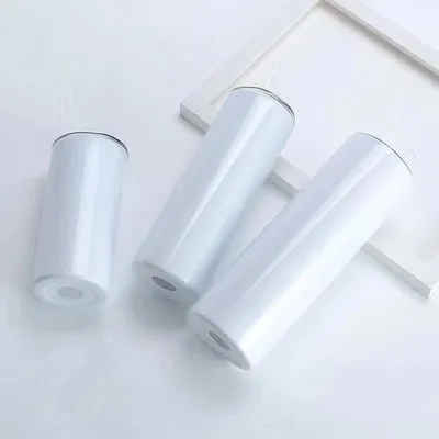 서블리메이션 텀블러 대량 20 OZ 직선 얇은 스테인레스 스틸 이중 벽 격리 된 서블리메이션 물병 뚜?? 이있는 빈