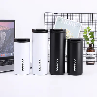 단열 커피 머그 14oz, 4 패키지 여행 커피 텀블러, 진공 단열 커피 머그 누출 방지 나사 뚜?? 커피 컵 남녀 모두에게