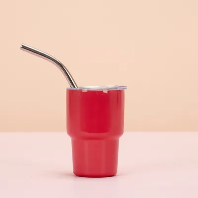 미니 샷 텀블러 2OZ 흰색 빨간색 녹색 샷 컵 짚과 함께 스테인리스 스틸 X 크리스마스 파티 컵 홈 바 차 커피 칵테일 음료 선물 물품