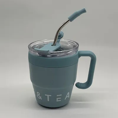 단열 여행 머그 1pcs 480ml 스테인레스 스틸 커피 컵 짚 뚜?? 테르모스 머그 뜨거운 차가운 음료 물 차 우유 사무실 야외 휴대 병