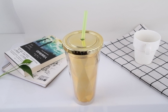 650ml 듀플 레이어 전기화 플라스틱 빨대 컵 여름 뚜?? 이 투명한 물컵 창의적인 주스 컵