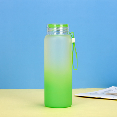 견고한 550ml 유리 물병 보호 실리콘 수갑 다목적 감기 물병 대나무 뚜?? 가 가볍고 친환경
