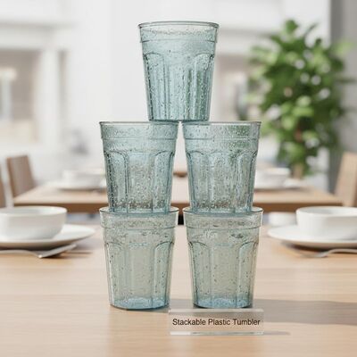 Stackable Plastic Tumbler BPA Free Double Wall Durable Lightweight Drinkware Ideal for Restaurants Cafes and Event Venues